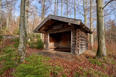 Gemeinde Sankt_Oswald-Riedlhütte Landkreis Freyung-Grafenau Großer Rachel Schutzhütte Rachelsee (Dirschl Johann) Deutschland FRG